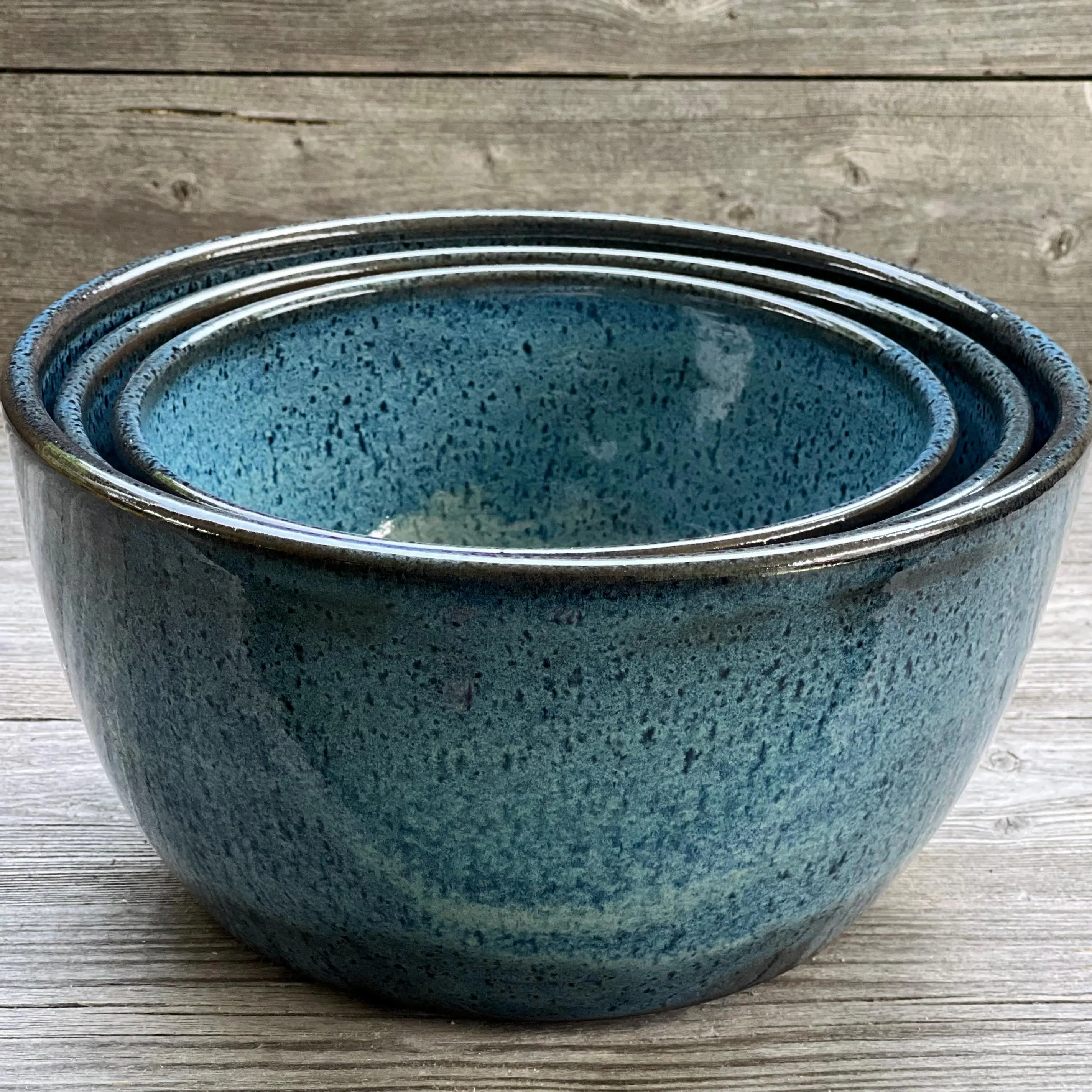 Set of Three Stoneware Pottery Serving or Mixing Bowls **Made to order**
