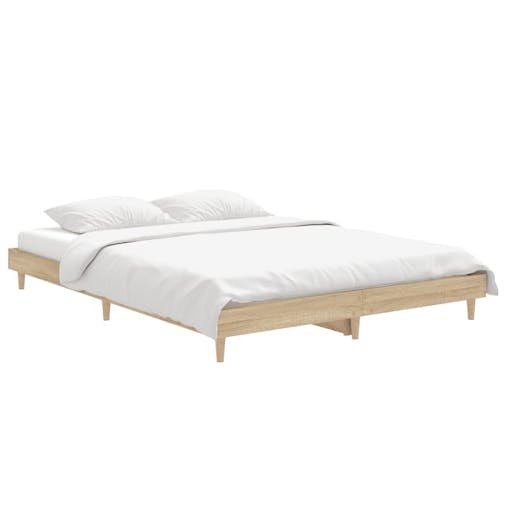 NNEVL Bed Frame Sonoma Oak 137x187 cm Double Engineered Wood