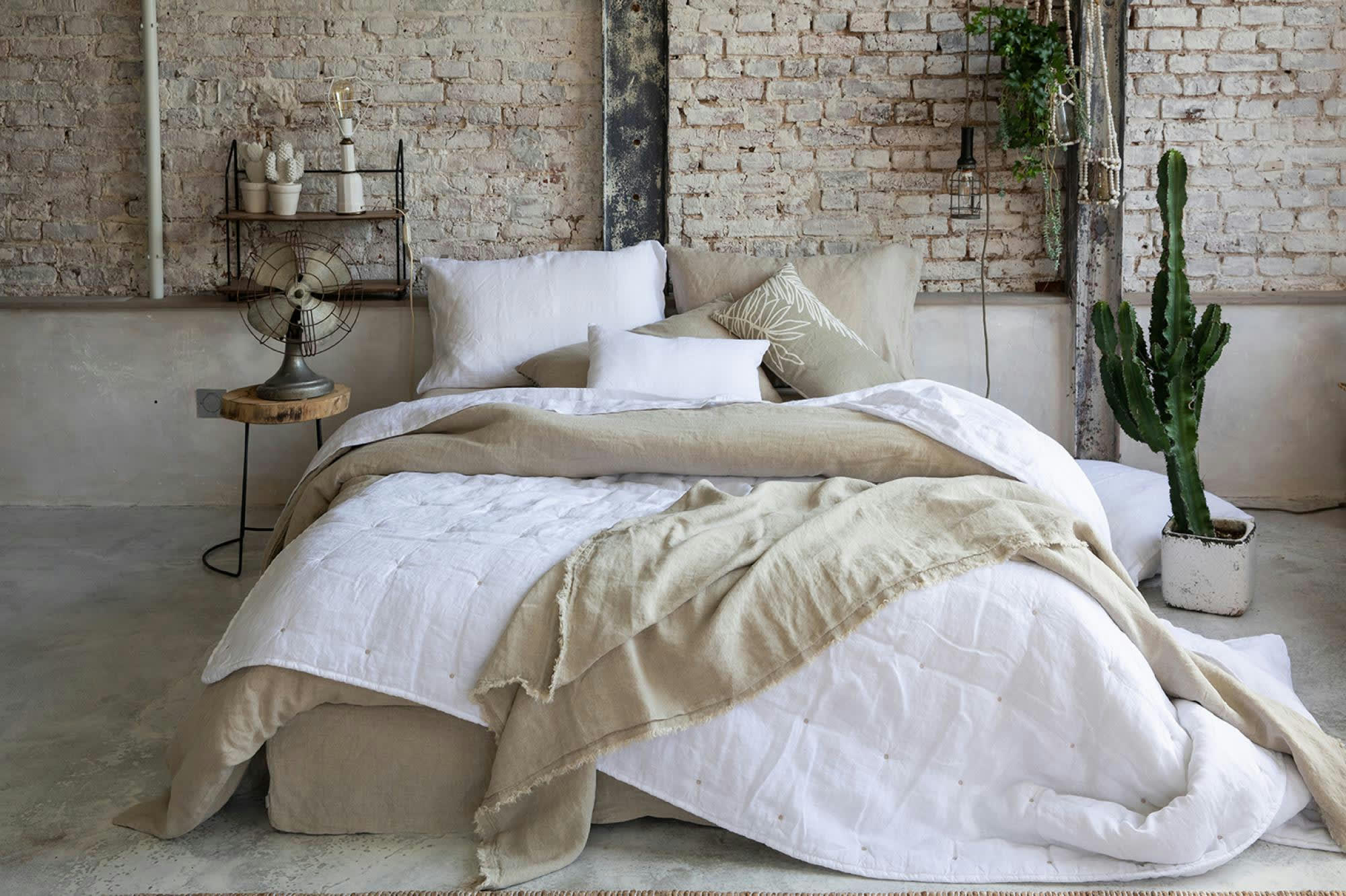 ZEFF - Housse de couette   en lin craie 240 x 220