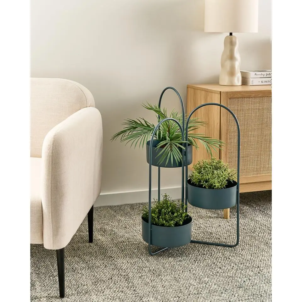 COLUTENA - Bloempot - Donkerblauw - Metaal