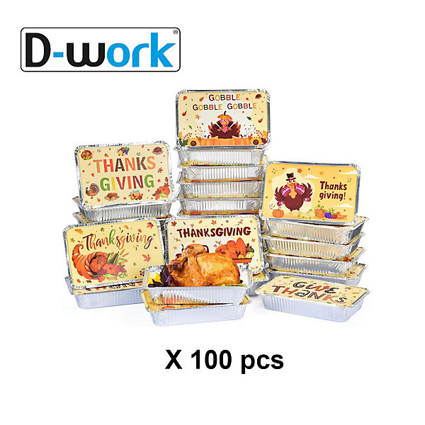 100 Plats 1/4 Gastro Bas en Aluminium 1150 ml (264 x 160 x H. 40 mm) Pratiques et Résistants Usage Alimentaire - D-Work