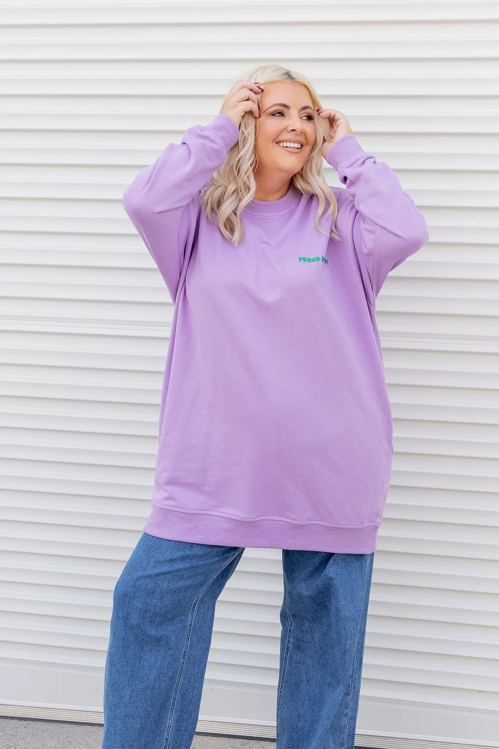 Evan Longline Sweatshirt in Good Vibes Lilac