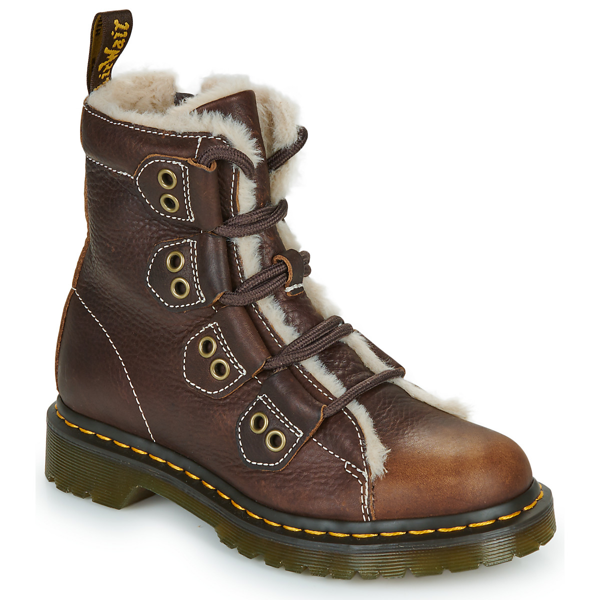 Dr. Martens - 1460 Lace to Toe Boot Dark Brown Grizzly - Brown