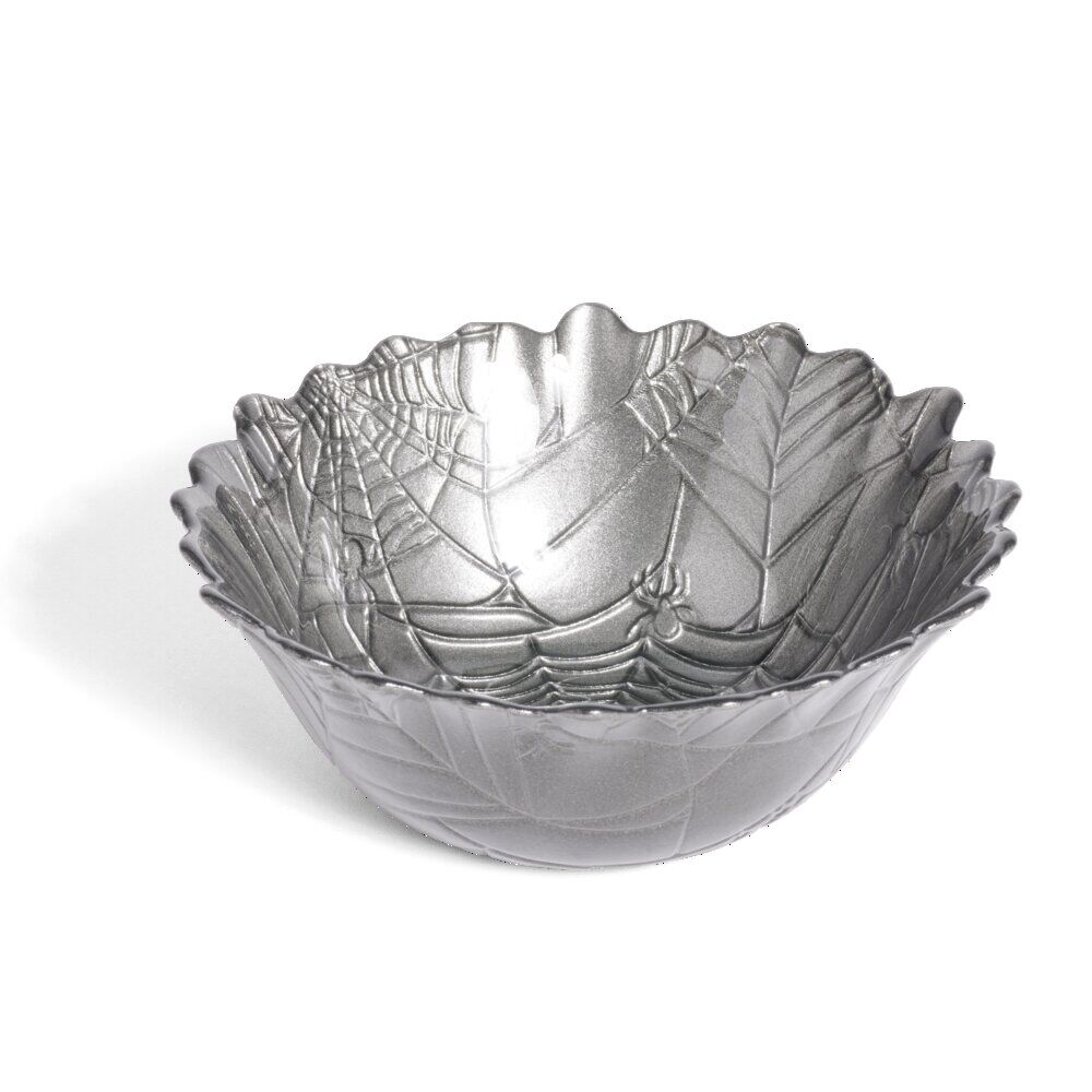 Coupelle ronde en verre design feuille gris Halloween Ø15cm