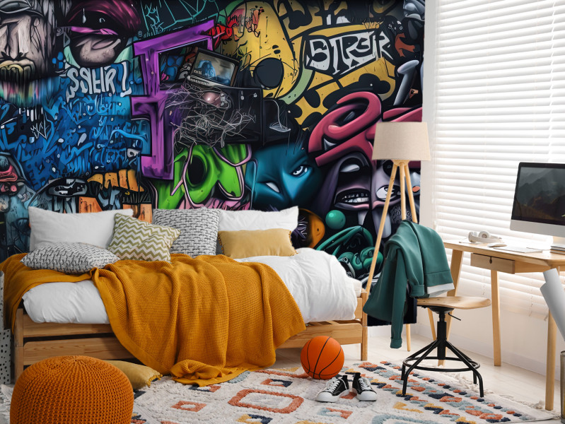 Fototapeta Kolorowe Malunki Graffiti 100x70cm