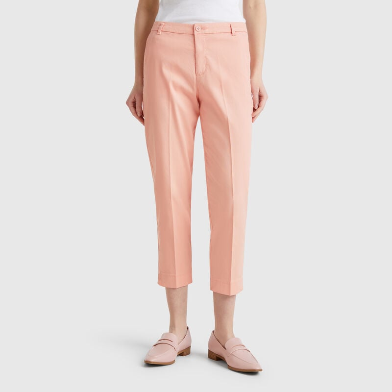 Cropped chinos in stretch cotton