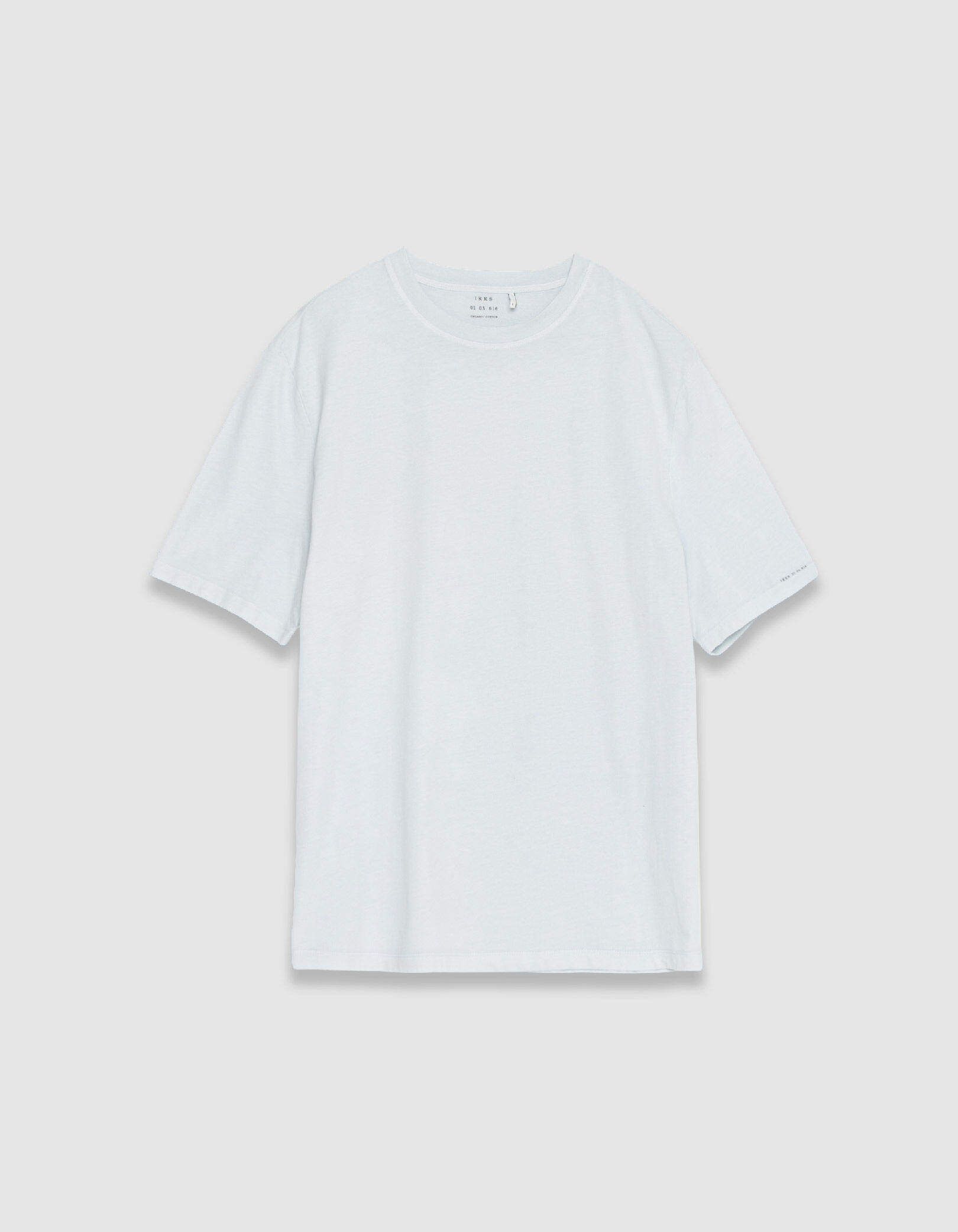 T-shirt col rond bleu ciel coton bio Homme