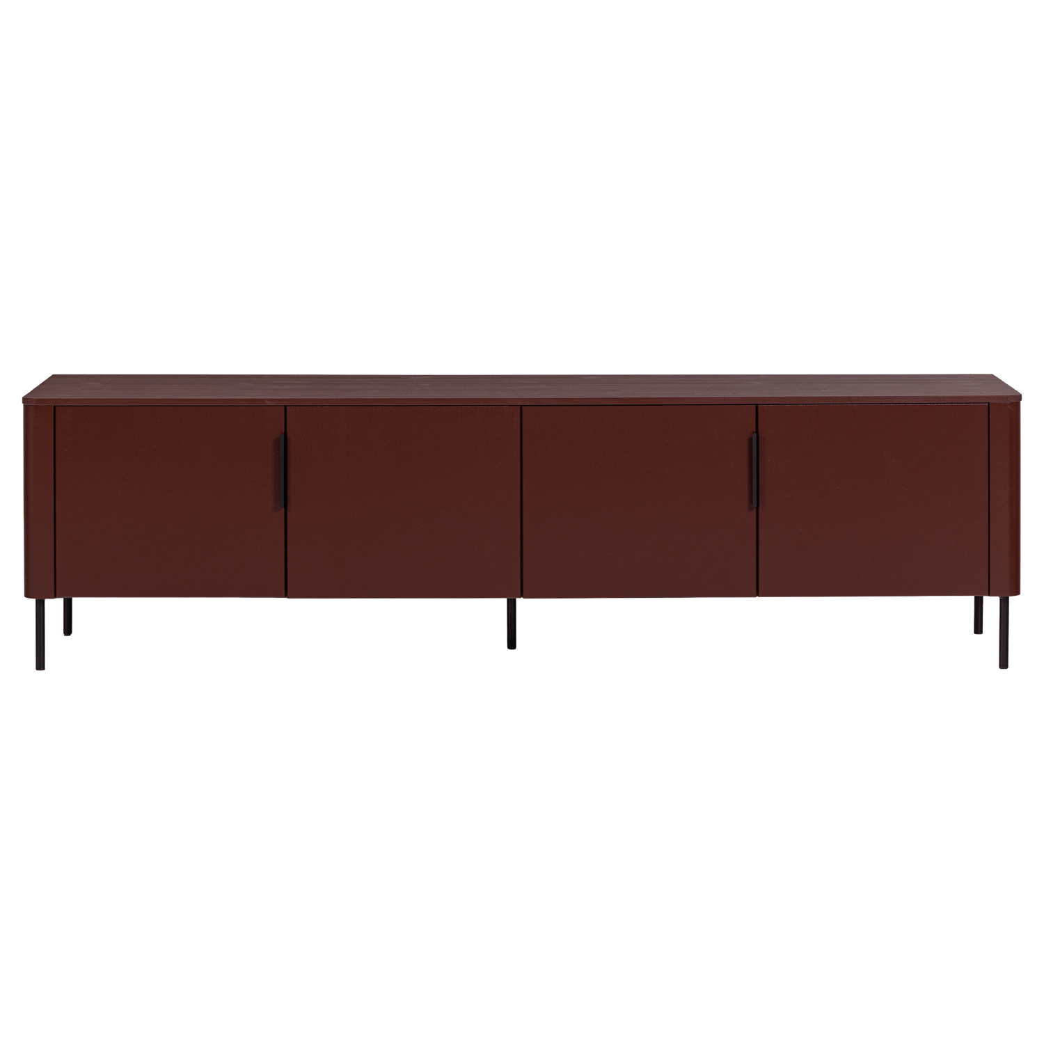 WOOOD tv meubel 200 cm Gunnar - Grenen - Bordeauxrood - 56x200x44