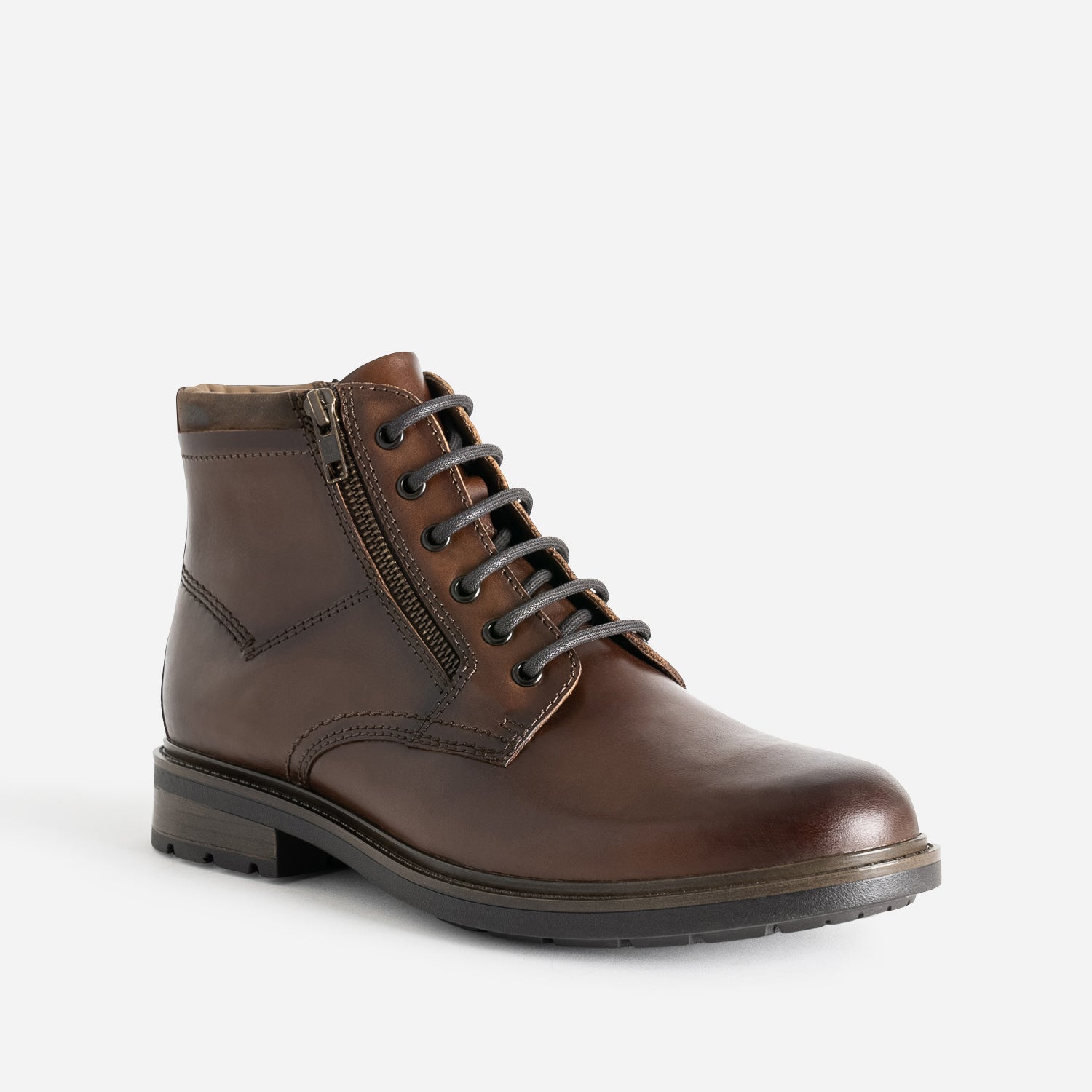 Boots à lacet marron en cuir