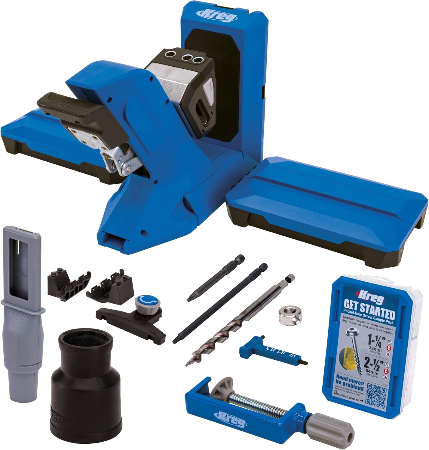 Kreg Tool KPHJ720PRO Pocket-Hole Jig 720PRO - Easy Clamping & Adjusting - Includes Durable Kreg Pocket-Hole Screws - For Materials 1/2 to 1 1/2 Thick