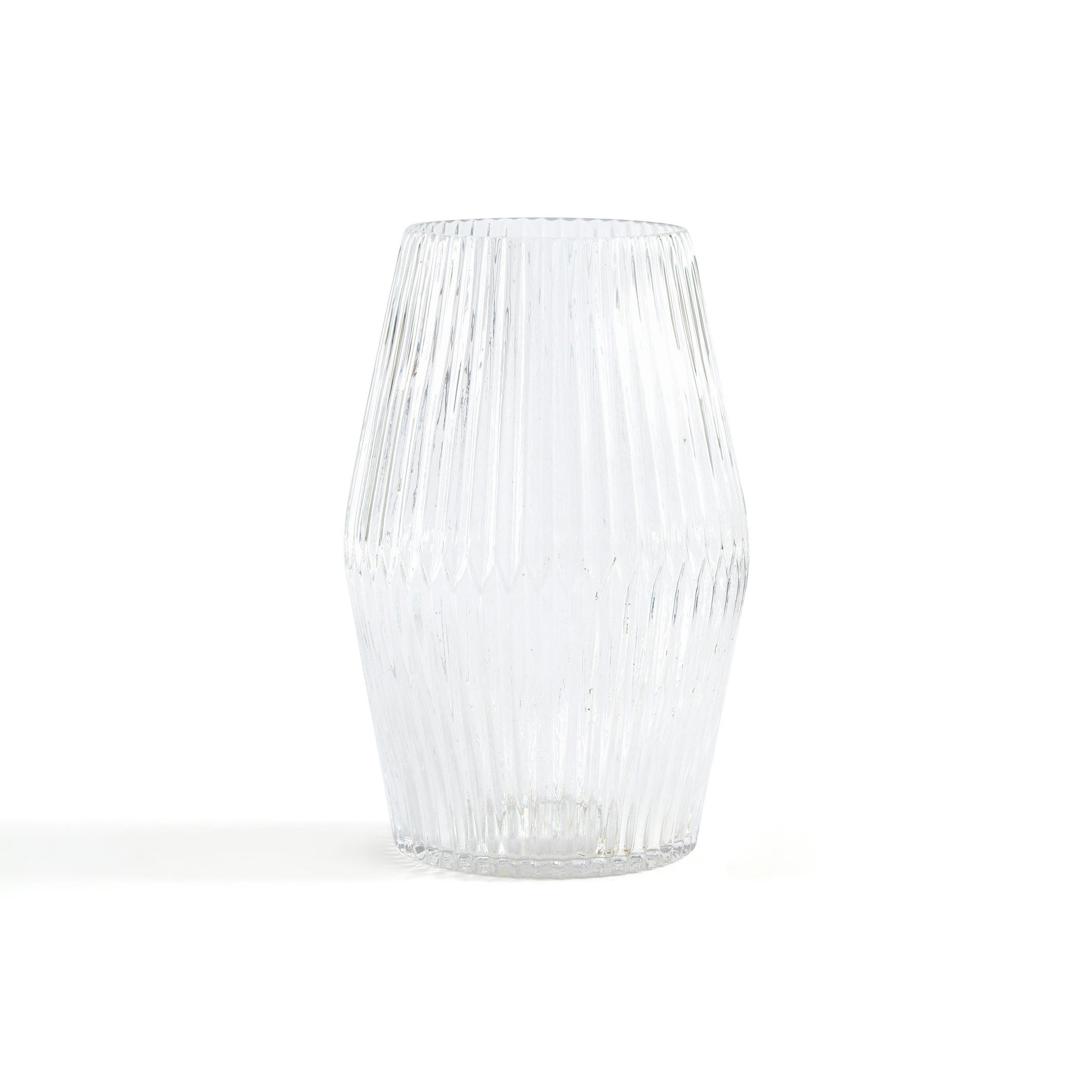 Vase verre rainuré forme cylindre H25 cm, Afa