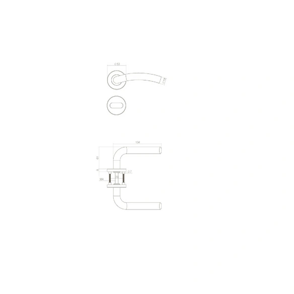 Türdrücker »Lisa«, D.53x8 mm WC8 mm stift