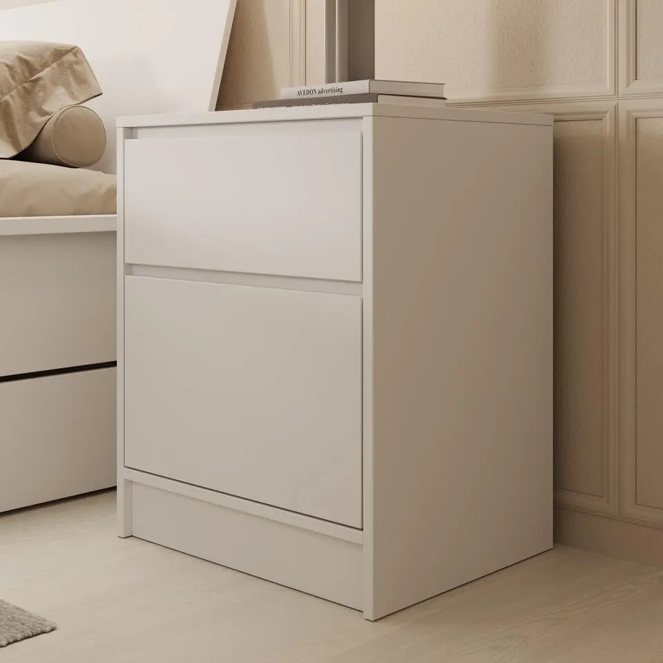 Meubella - Nachtkastje Brett - Wit - 51 cm