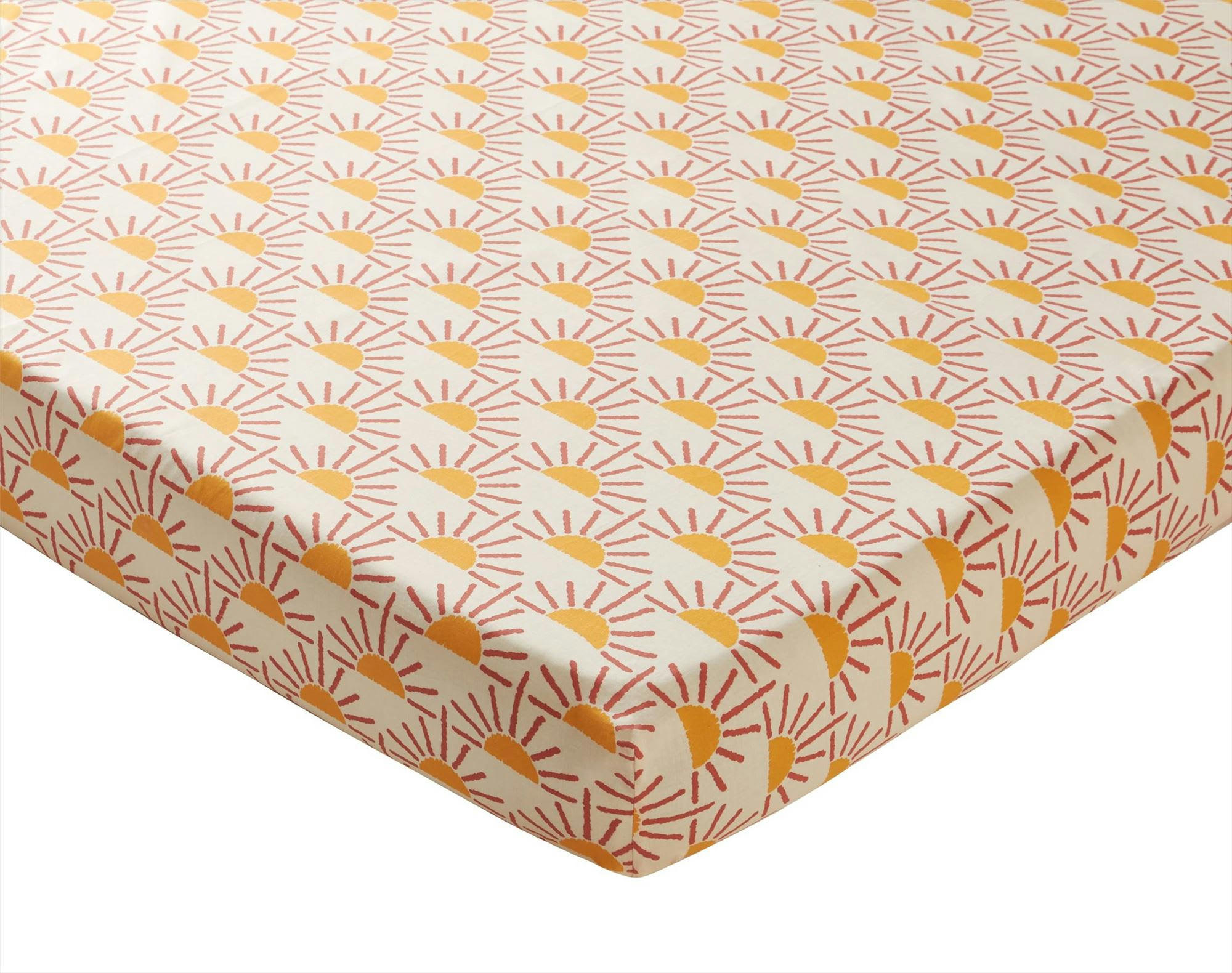 OAXACA - Drap-housse 160x200x28 orange terracotta en coton