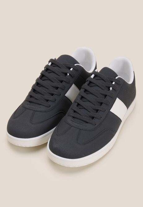 Mens Grey Stripe Trainers