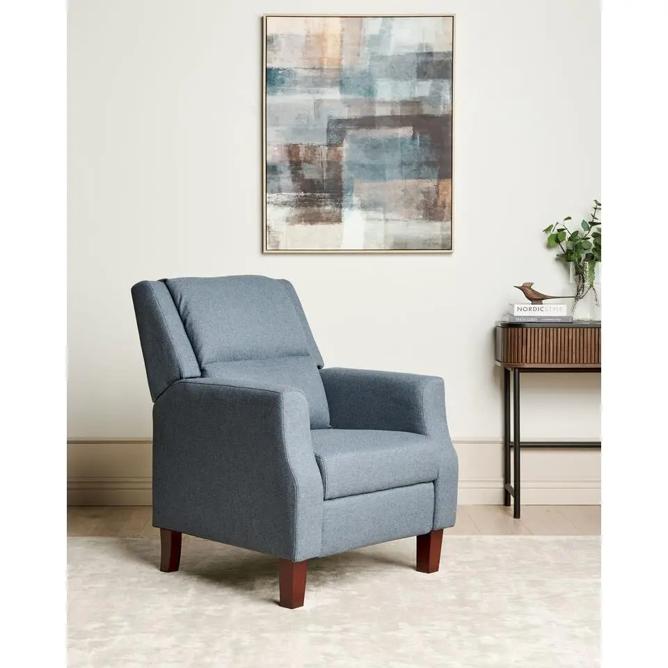 EGERSUND - TV-fauteuil - Blauw - Fluweel