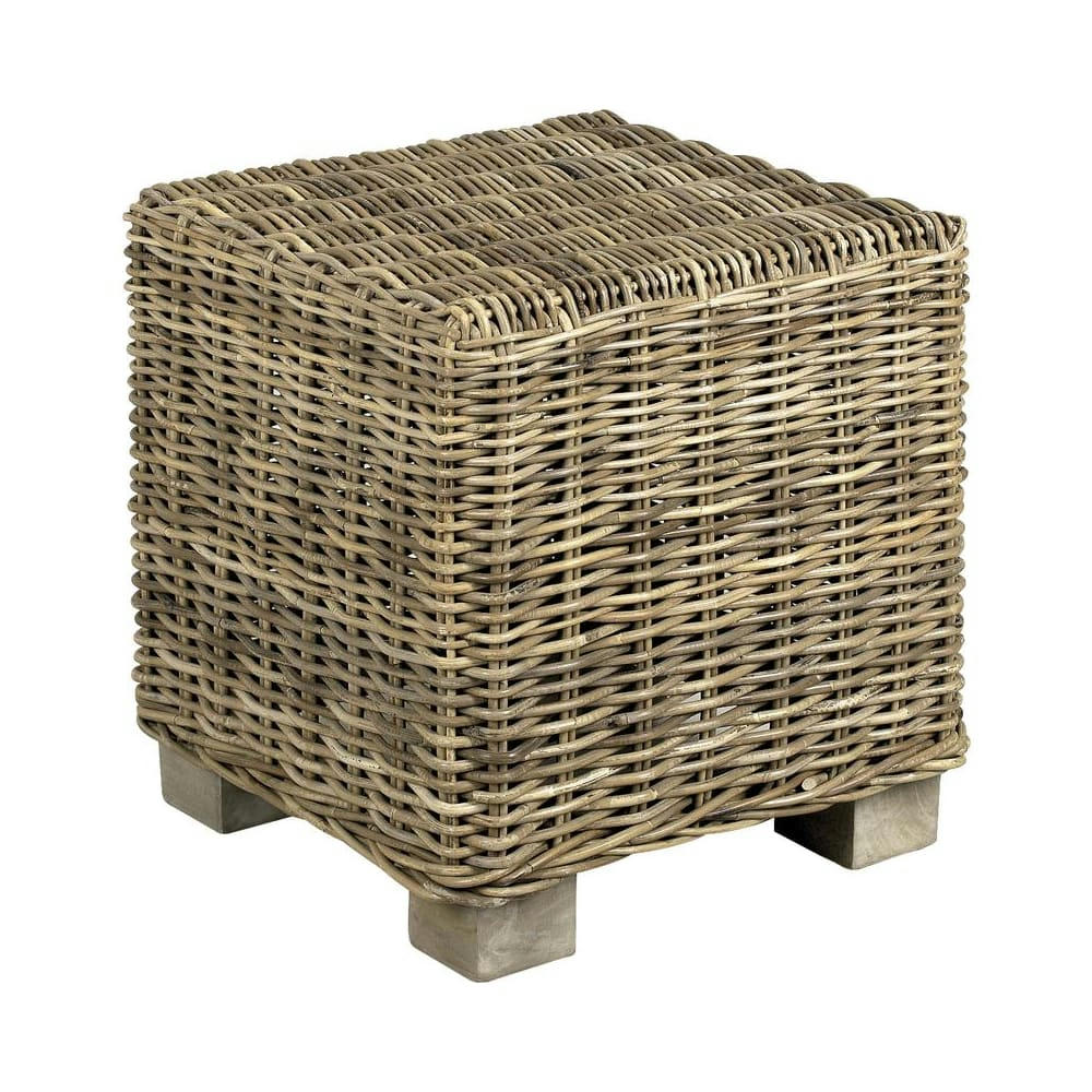 - Pouf carré en poelet gris