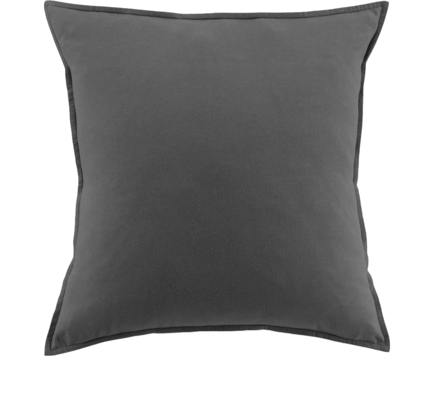 GRIS FONCE - Taie d'oreiller flanelle gris 63x63 cm