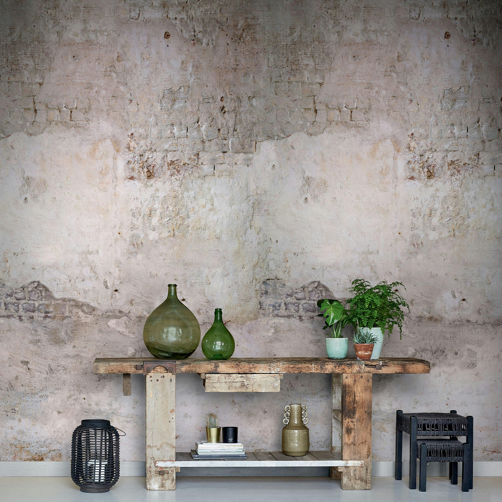 - Papier peint ancien pierre et brique 159x280cm