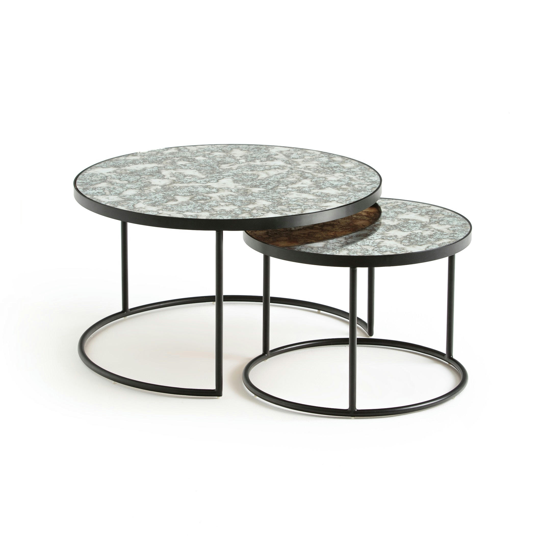 Lot de 2 tables basses semi-gigognes Lipstick