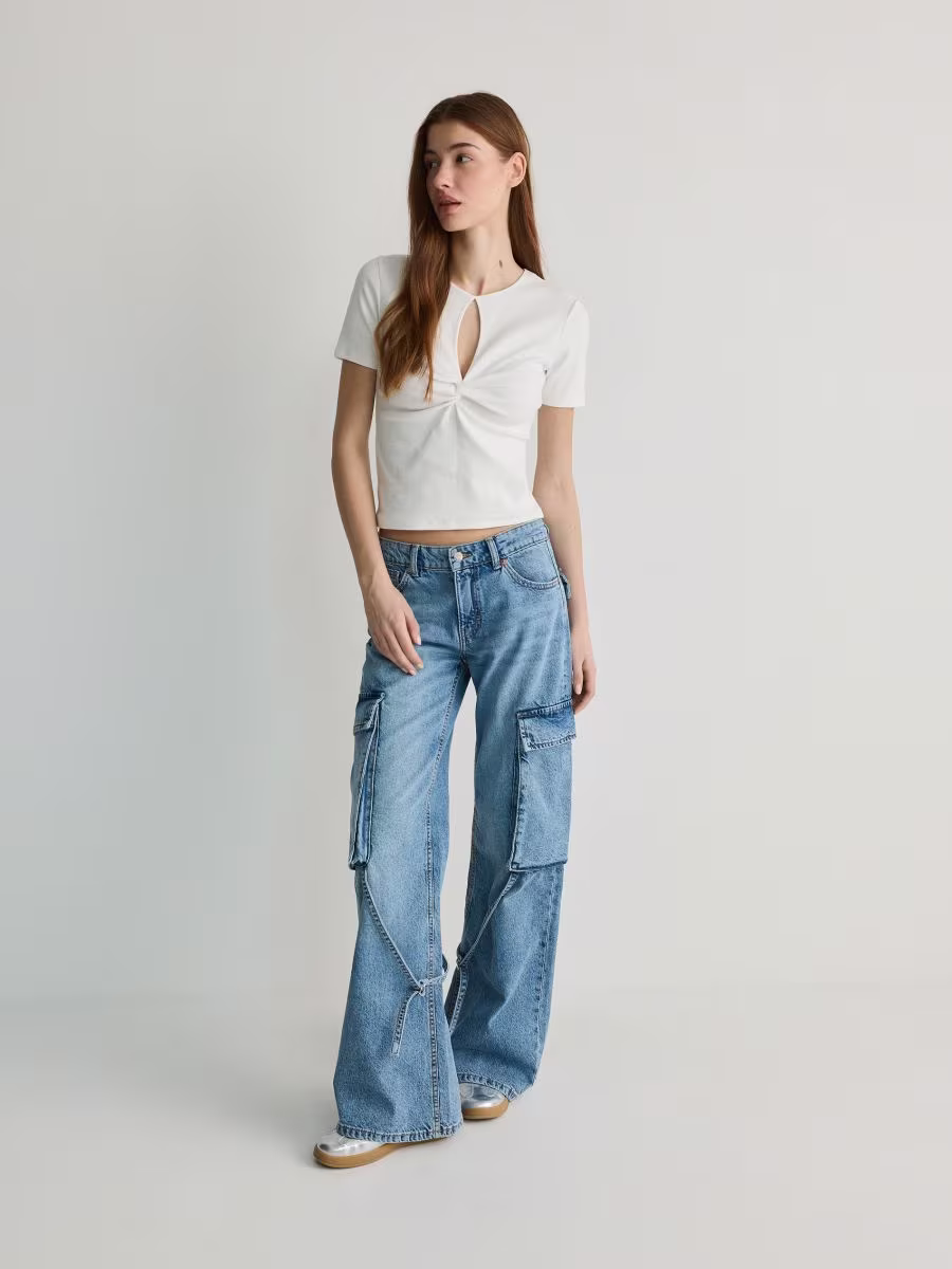T-Shirt With Cut-Out Neckline Detail