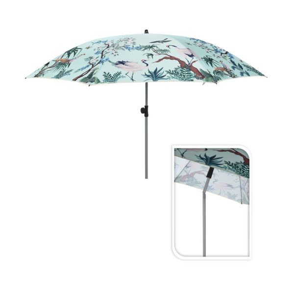 Parasol ogrodowy i plażowy regulowany łamany 180 cm Paw błękitny UPF 40