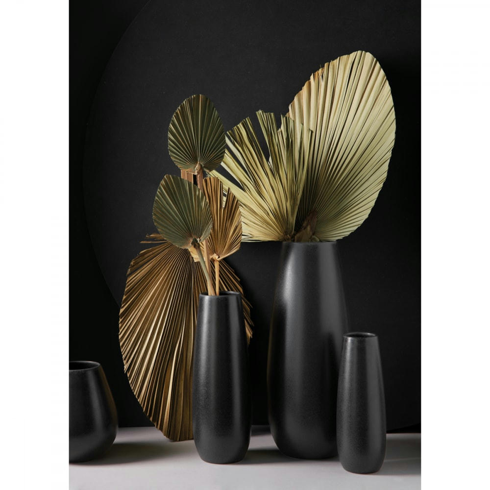 EASE - Vase haut en céramique noir H25,5cm