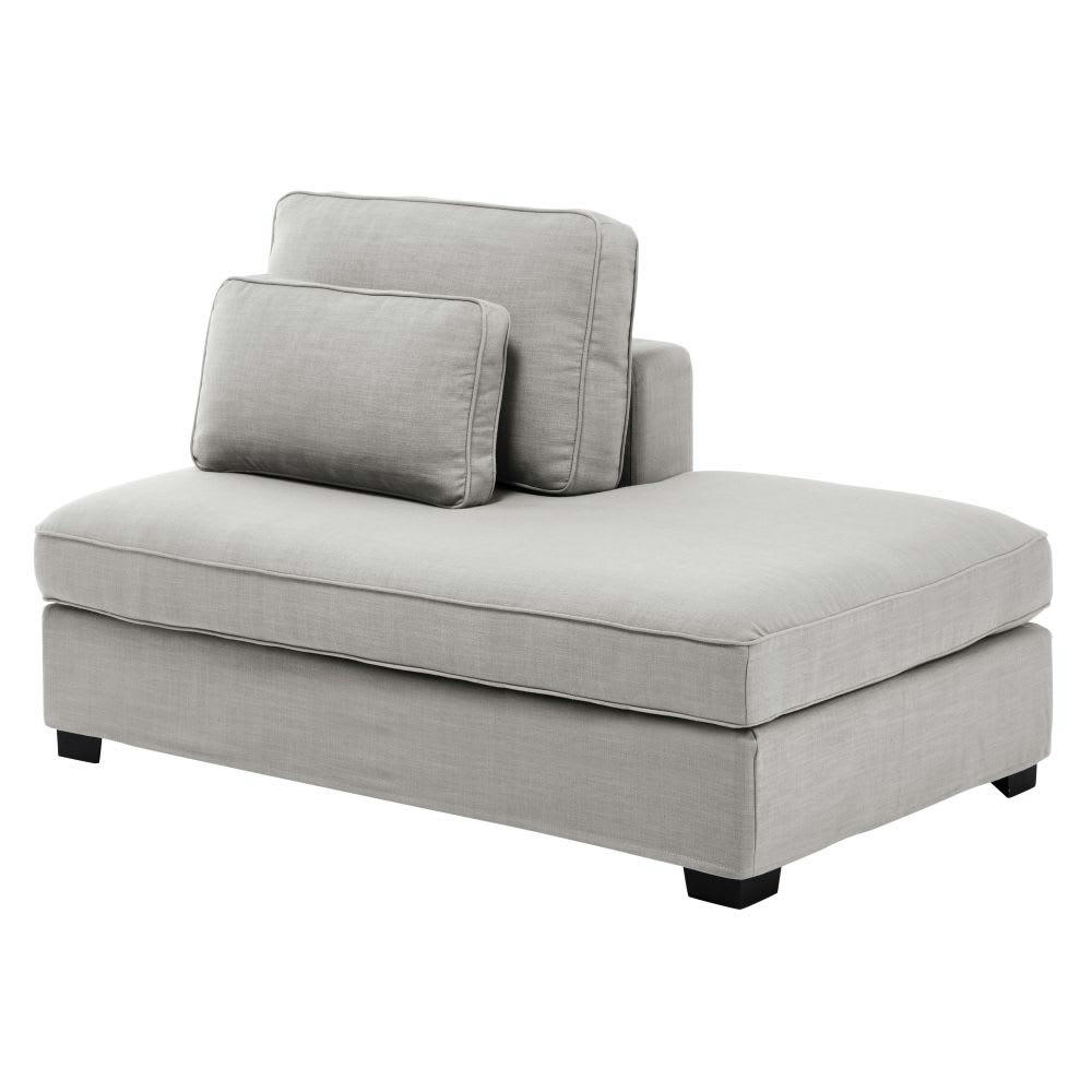 Milano - Méridienne droite pour canapé modulable gris clair