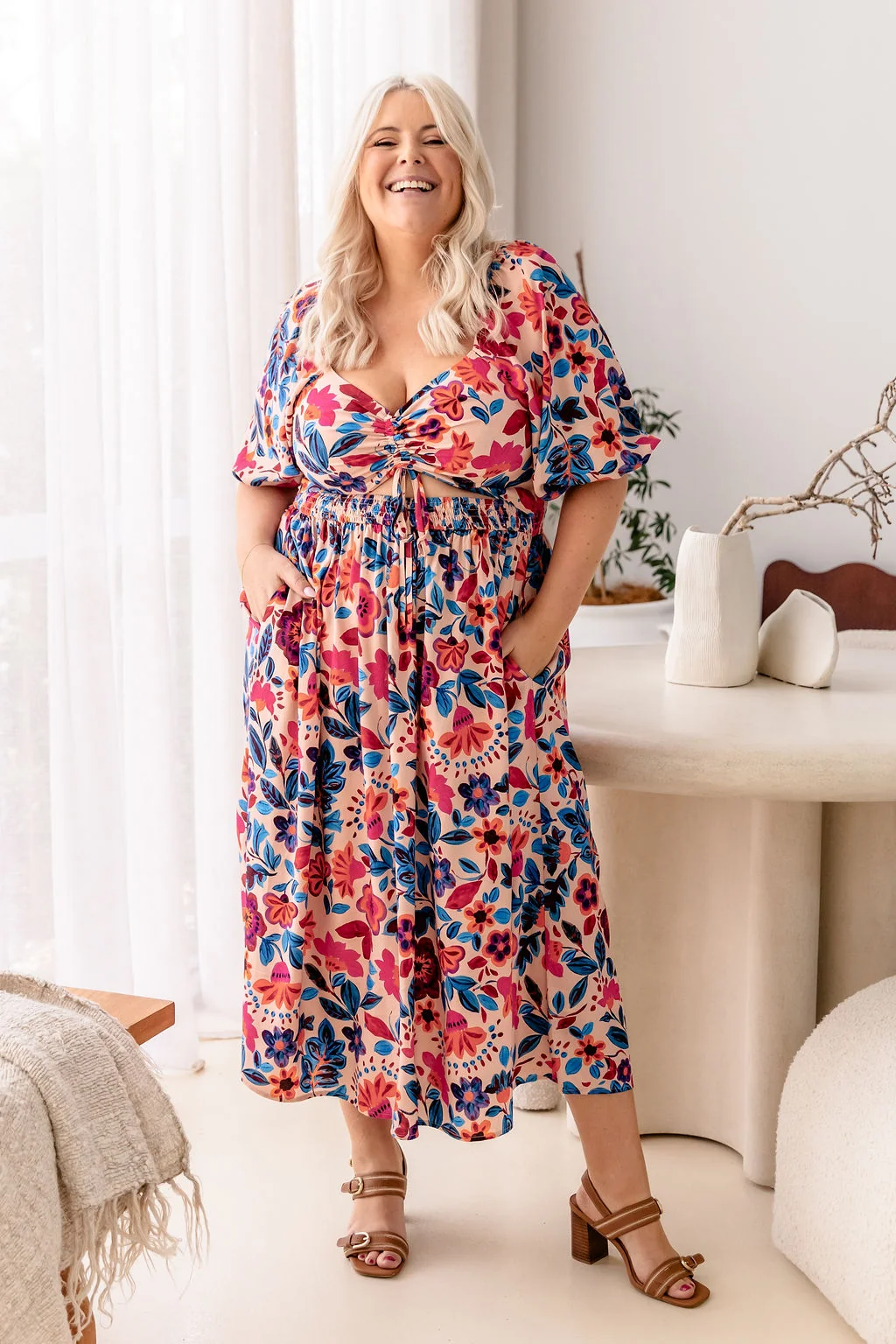 Pippa Cut Out Dress in Jardin