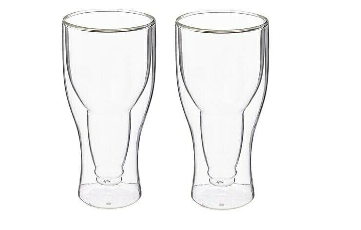 Zestaw 2 SZKLANKI DO PIWA 350ml z podwójnymi ściankami