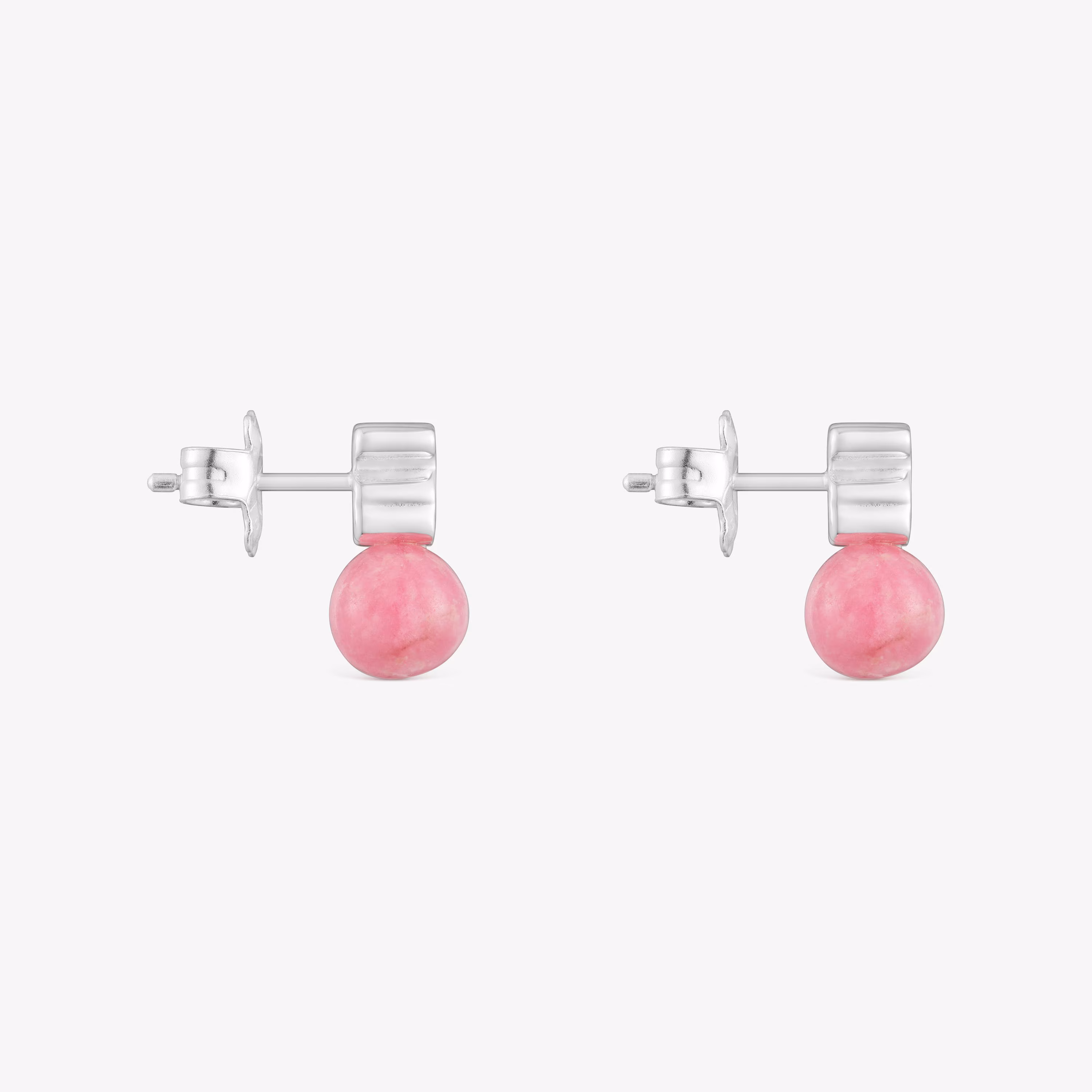 Pendientes de plata y rodonita Icon Mesh
