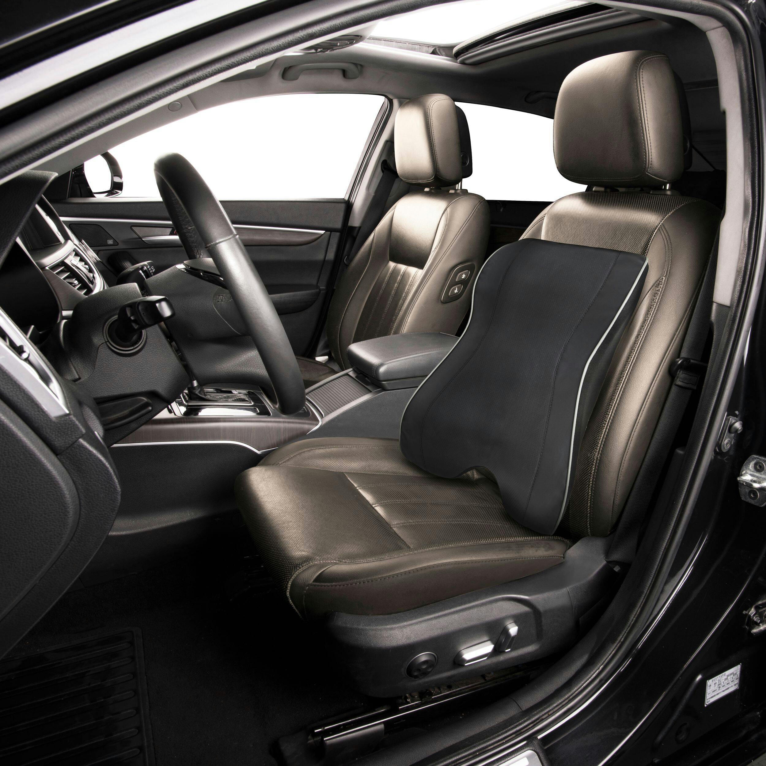AutoTrends Faux Leather Lumbar Back Cushion