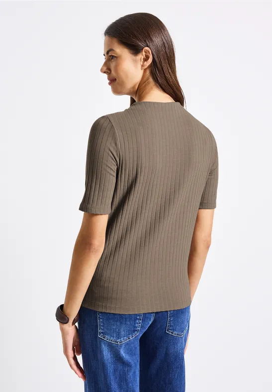Turtleneck Shirt mit Knöpfen