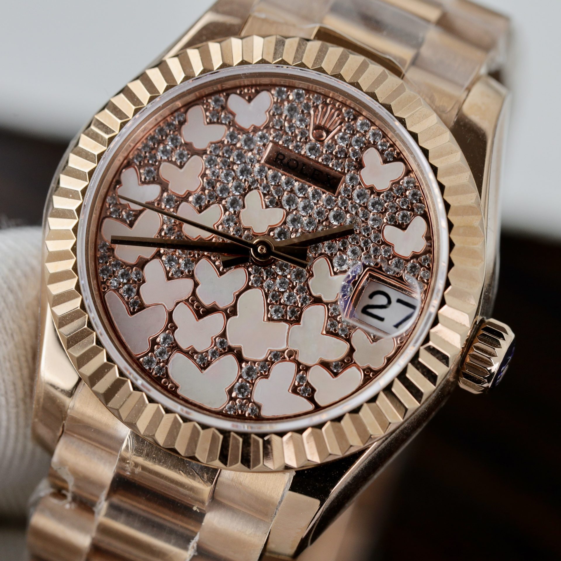 Rolex Datejust 278275 RG Plated Diamond Dial CZ Diamonds 31mm AAA Replica