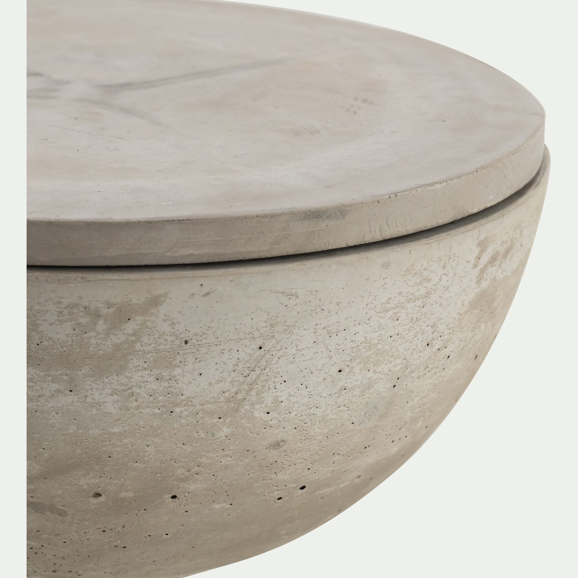 ISAE - Bougie d'extérieur ronde en ciment D27cm - gris