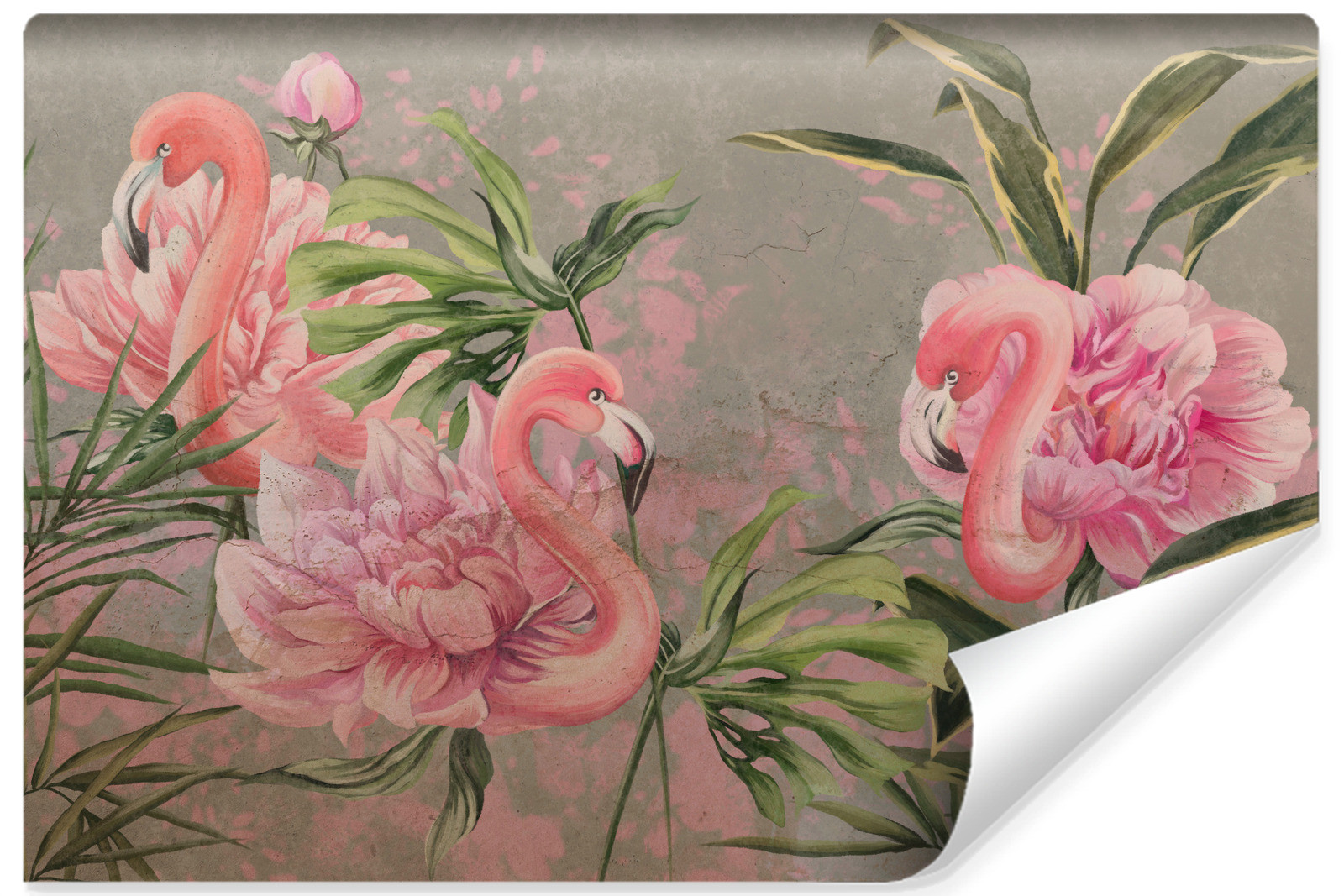 Fototapeta Flamingi Na Betonie 90x60cm