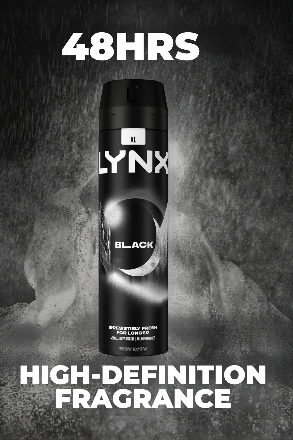 Lynx Black Body Spray XL 48H HD Fragrance Deodorant, 200ml 3 Pack