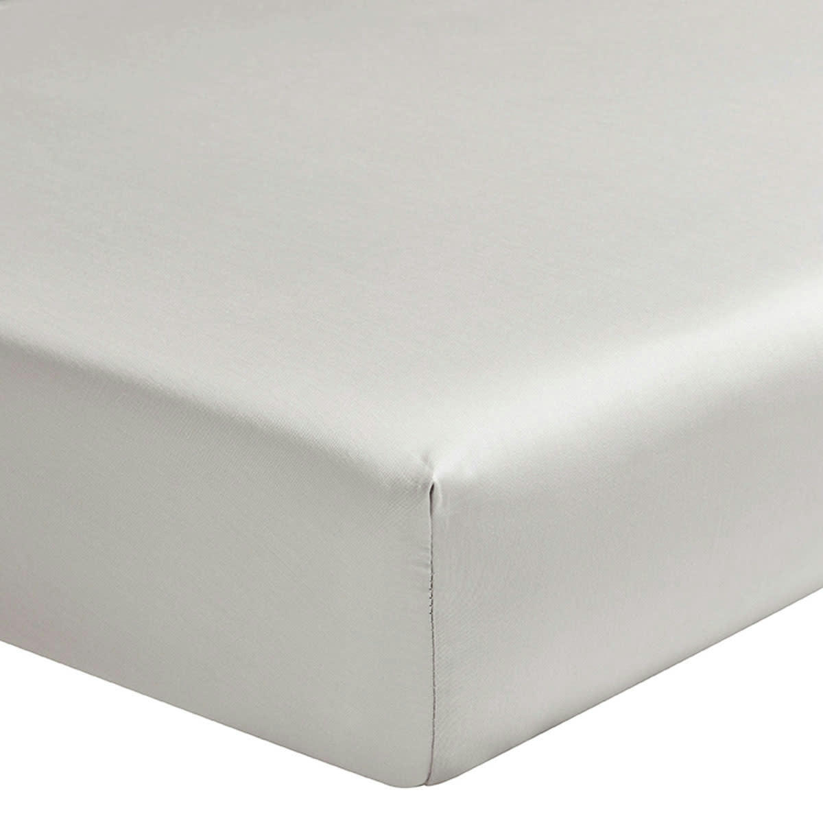 TEOPHILE - Drap housse en satin de coton nacre 160x200