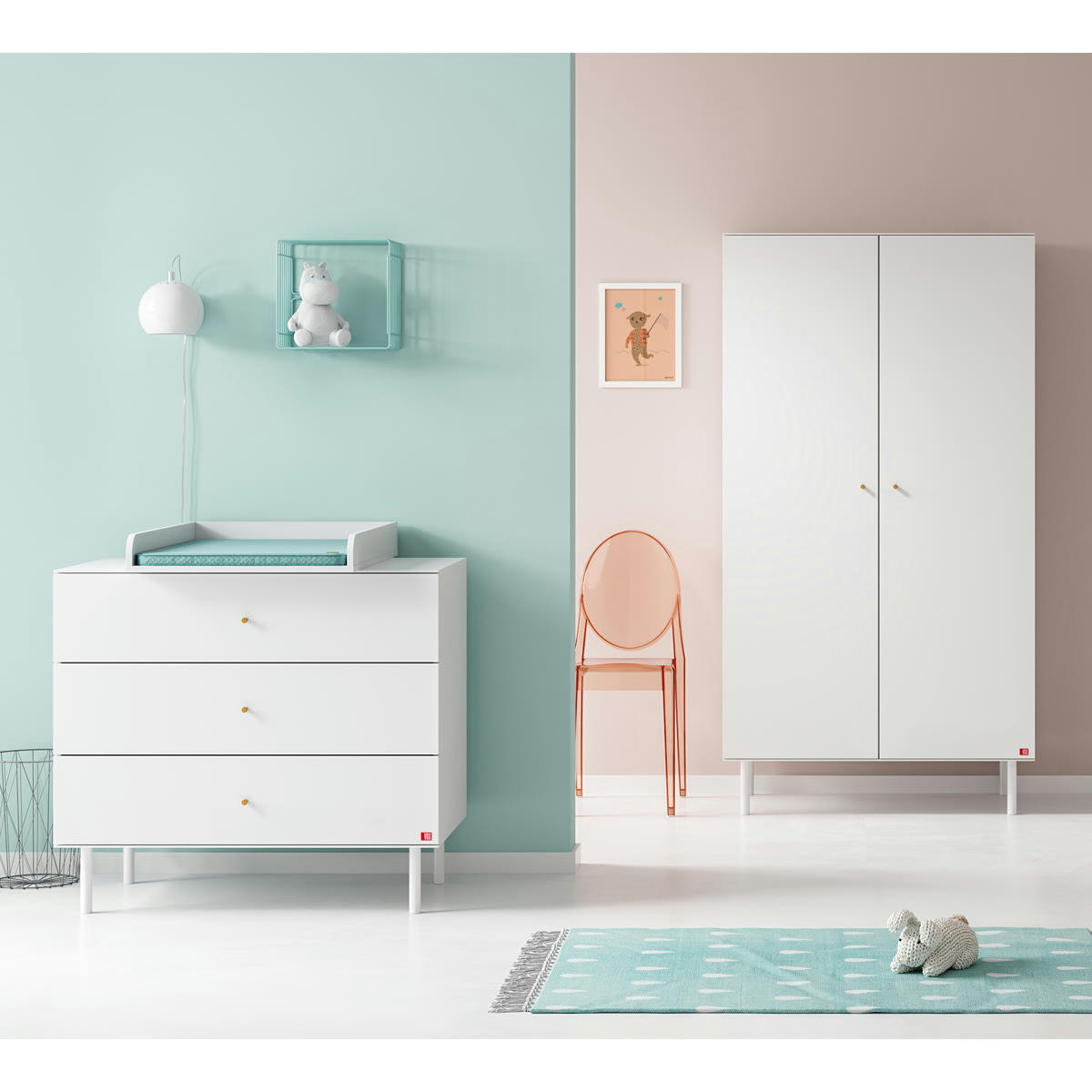 CUTE - Armoire 2 portes blanc