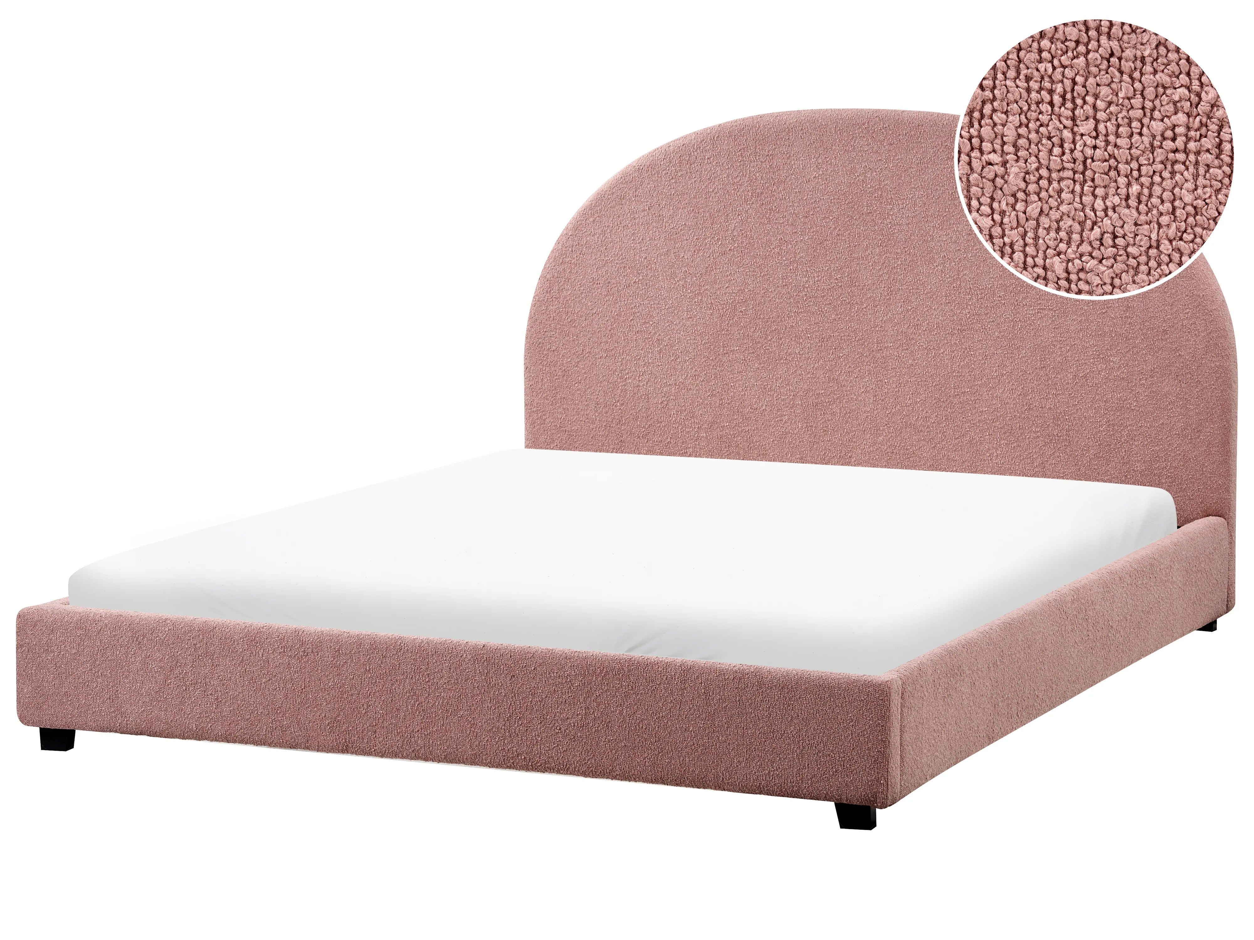 Waterbed Boucle VAUCLUSE 140 x 200 cm (EU Double) Pastel Pink
