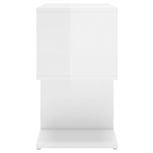 NNEVL Bedside Cabinets 2 pcs High Gloss White 50x30x51.5 cm Chipboard