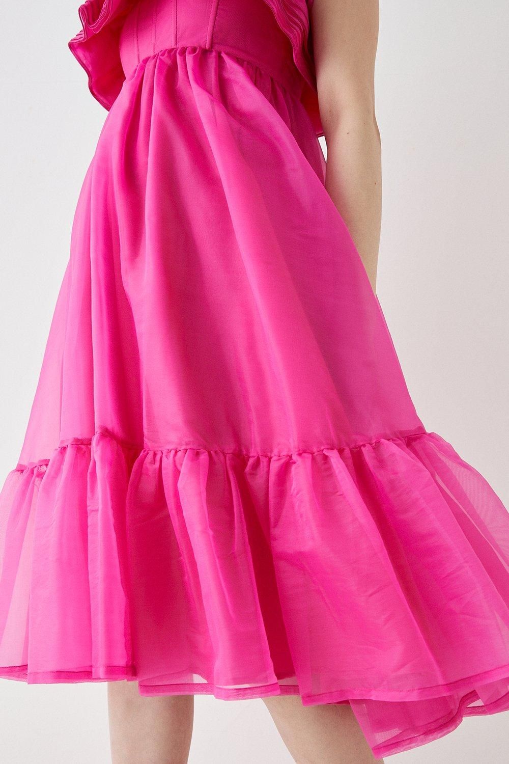 Coast Ruffle Top Organza Midi Dress