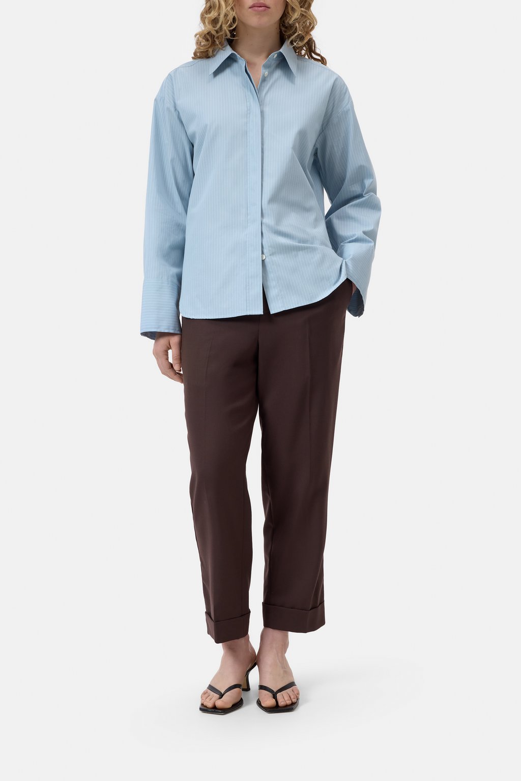 Baumwoll-Bluse mit Rücken-Schlitz