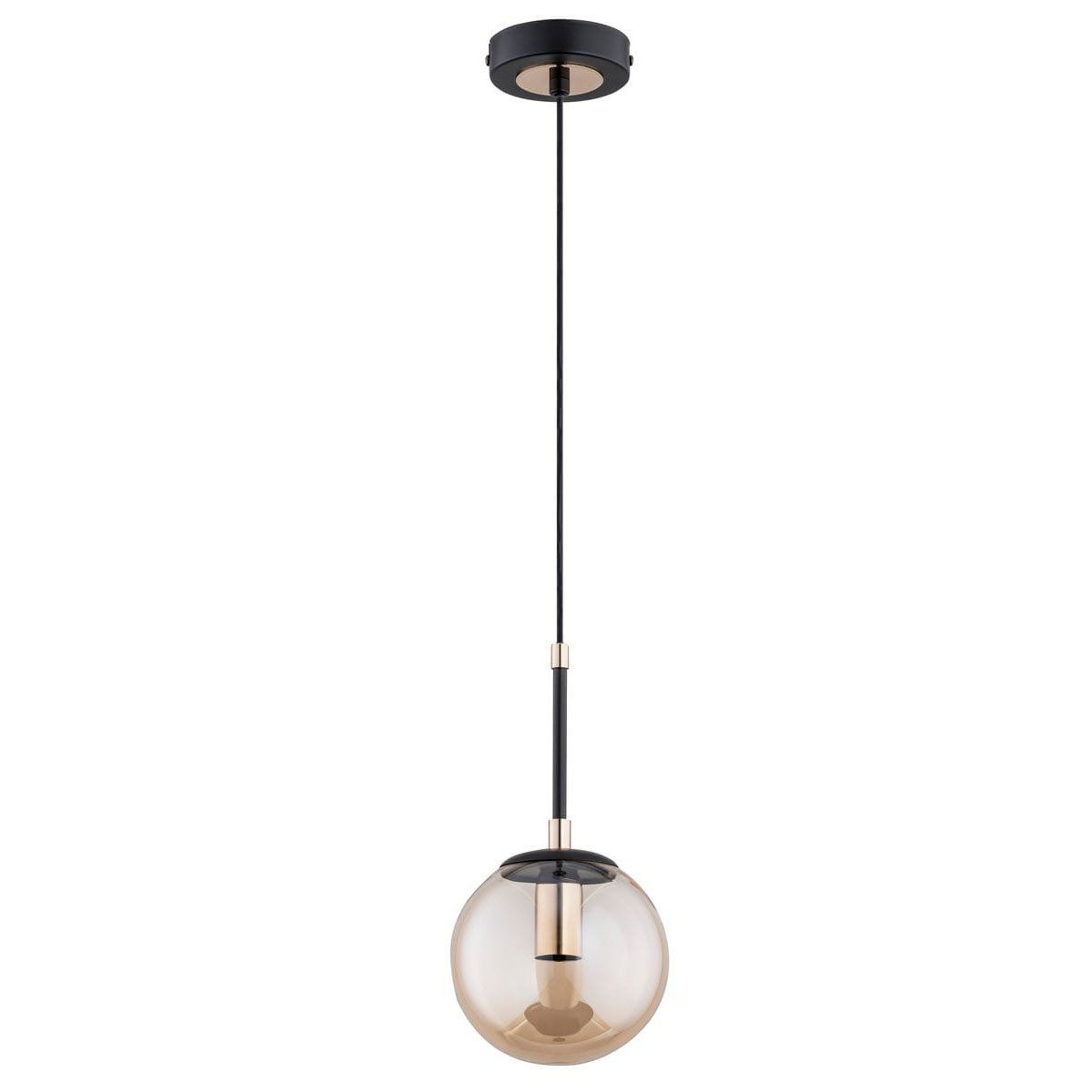 Lampa wisząca czarno-bursztynowa Sebia 1xE14x40W wym: 90x15x15 cm Alfa