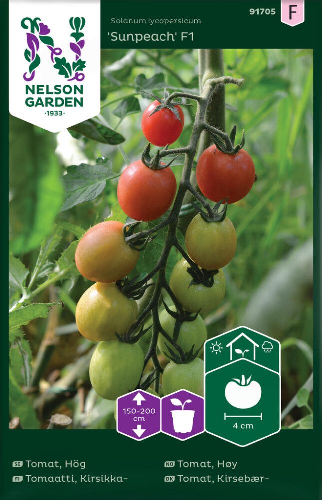 GRØNNSAKSFRØ NELSON GARDEN CHERRYTOMAT SUNPEACH F1