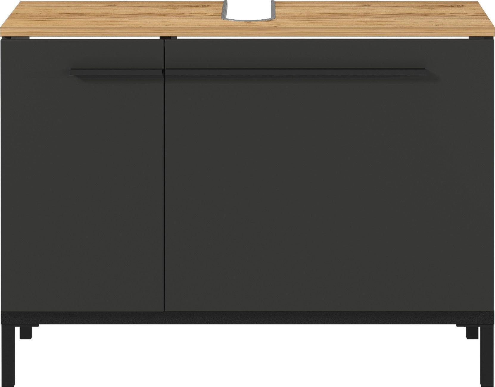 Germania Yonkers Wastafelonderkast Grafiet   Eiken 80 cm