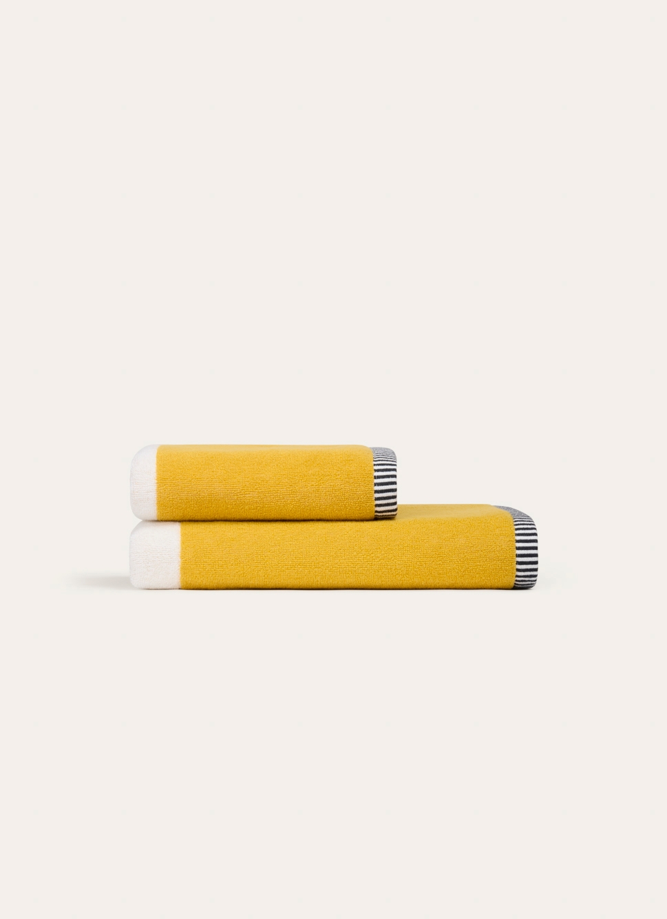 SERVIETTE DE TOILETTE BICOLORE JAUNE