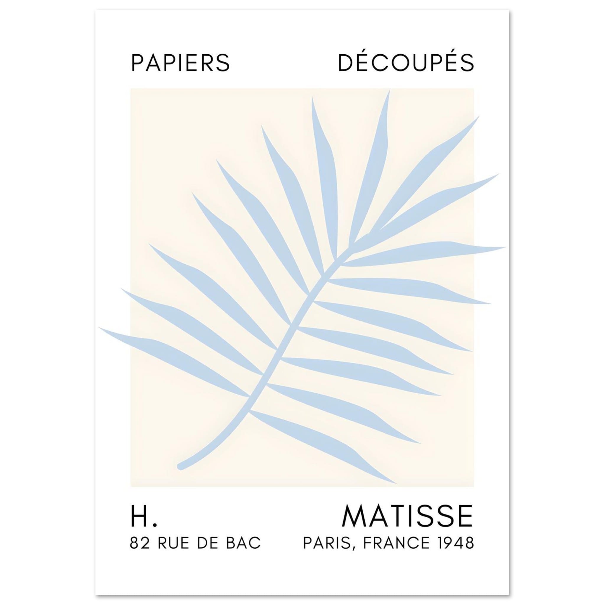 Artfulprints Poster Matisse – Floral reef light blue  - A4 21x29.7 cm - Blauw