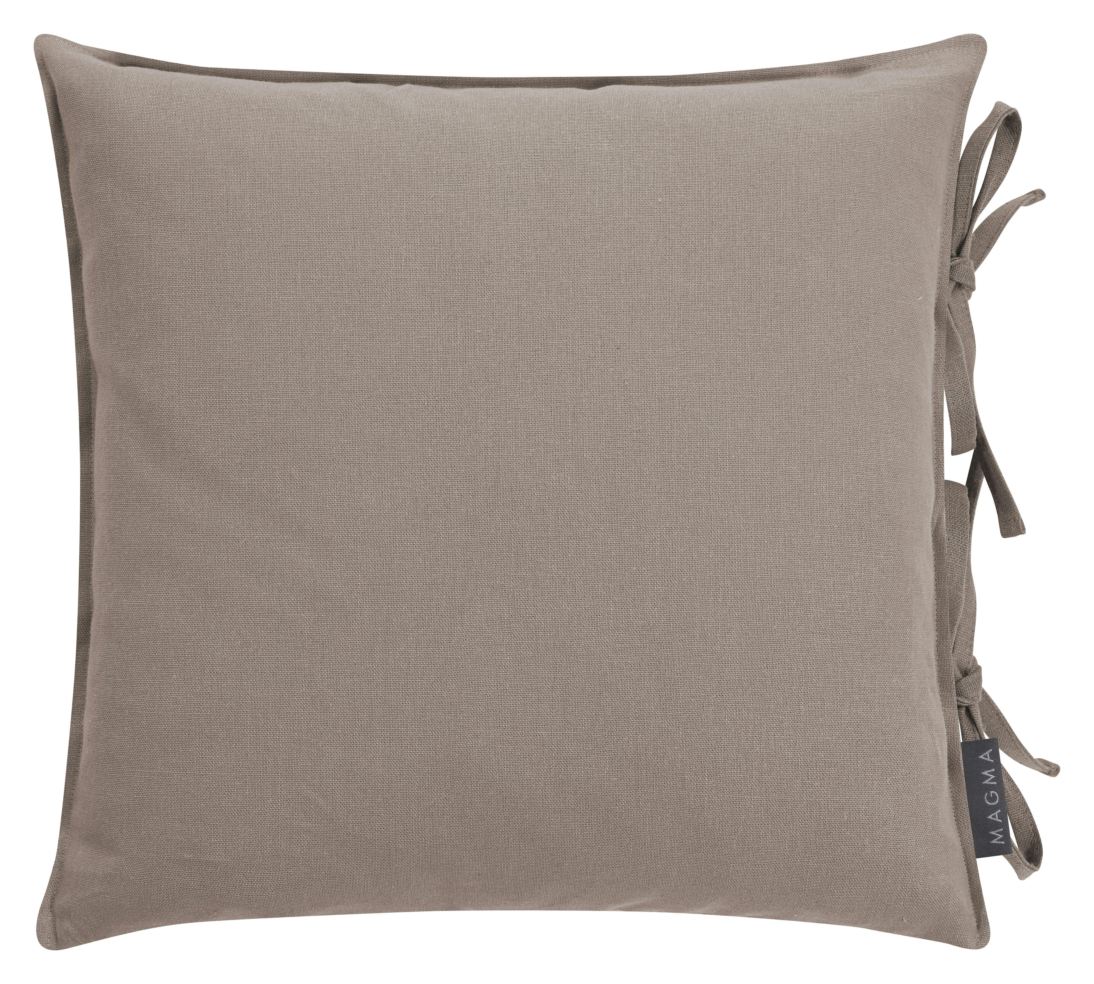 LION - Housses de coussin à nouettes 100% lin taupe 40x40 - Lot de 2