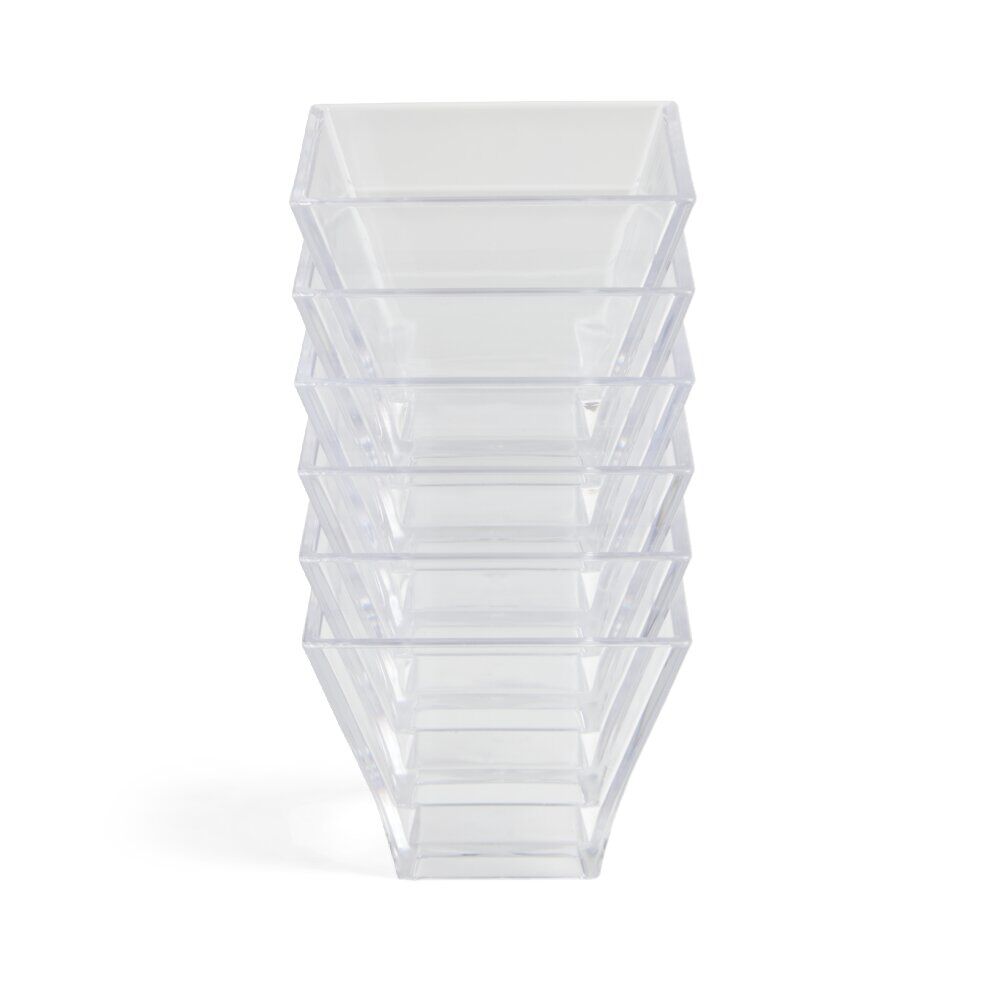 Lot de 6 verrines 88ml en plastique transparent 6x6xH5cm
